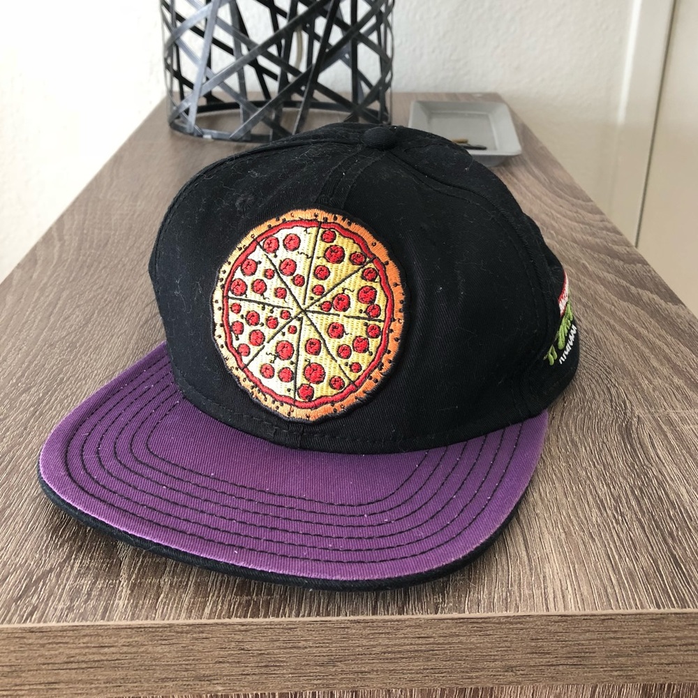 Black Snapback Hat With Pizza Patch - image 1